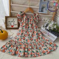 váy hoa đuôi cá chun cổ size 7 -10 - v7064 váy hoa đuôi cá chun cổ size 7 -10 - v7064